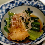 海幸楽膳 釜つる - ”小鉢”は”小松菜の煮浸し”でした。