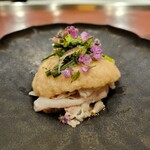 おか﨑 - 佐助豚のしゃぶしゃぶ。とろろとまぜて、いただく