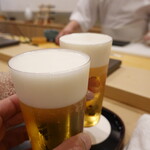 生ビールでかんぱ～い♪