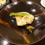 あま木 - 桜鱒の幽庵焼き、わさび味噌、うるいの葉