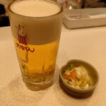 Mukashino Yabaton - 2024年3月　とん呑みセット　1595円（生ビール）+お通し　308円