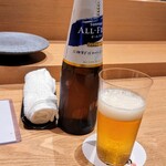 Tsukiji Aozora Sandaime - ノンアルコールビールにしました
