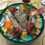 寿司の美登利 - 刺身盛り　4人前　身が厚過ぎてびっくり♪