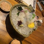 横浜 酒槽 - カワハギの活け造り