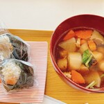 こめらく 海鮮茶漬けとおむすびと。 足柄サービスエリア店 - けんちん汁＆おむすび