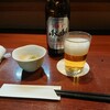 和 - お通し（マグロやまかけ）と瓶ビール（中瓶）