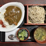 一休庵 - カツカレー ＆ もりそば の セット　１１００円　(2024/04)