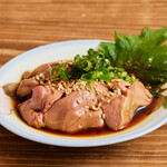 Chicken liver marinated in soy sauce