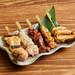 selection 5 skewers of yakitori