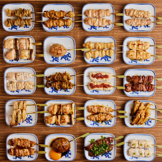 Authentic Yakitori (grilled chicken skewers) made with Choshu chicken from Yamaguchi Prefecture!