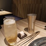 焼肉敷島ぽんが - 梅酒のソーダ割とハイボール