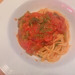 Bisutoro Nagomi - 週末ランチ/1,200
                        パスタ(ホタルイカと菜の花のトマトソーススパゲッティ)
                        前菜3種、ソフトドリンク付き