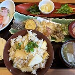 おかえりなさいほうづき - たけのこご飯と季節の天ぷらプラス刺身定食