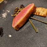 Gikyo - 鴨のポワレ。柔らか鴨(≧∀≦)たけのこや蕨など季節感ある一皿！