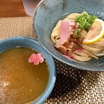 麺処 はら田 - (限定)鯛と桜の昆布水つけめん　1,500円