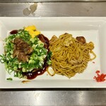 Okonomiyaki Teppanyaki Oosaka Messekuma - ねぎおこ・焼そばセット ¥1,200