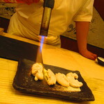 鮨処 凜 - 真鯛の炙り白子・すだちを掛けて　を炙って　　2【２０２４年４月】