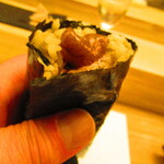 鮨処 凜 - おまかせ　１１０００円（税込）　握り-１２　北方四島産エボバウンの漬けの巻き物【２０２４年４月】