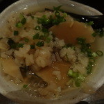 ぼうの - 鉄鍋ご飯に薬味と出し汁でいただく