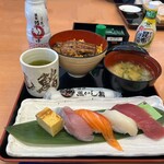 沼津魚がし鮨 - うな丼とお寿司のセット　美味しかった！