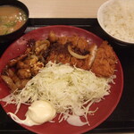 Katsuya - トンテキとチキンカツの合い盛り定食