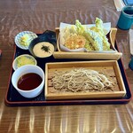 Juuwari Soba Daizen - 十割そば 並盛 とろろ付き＆野菜天ぷら盛合せ