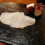 日本橋橘町　都寿司 - カワハギと蛸(2014/1)