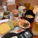 Hakata Tenpura Yamaya - 定食だと辛子明太子と辛子高菜は食べ放題