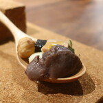 IZA - 砂肝コンフィとフォアグラのワンスプーンアップ