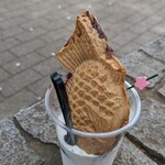 たいやき ひいらぎ - 桜散る公園で食べました。