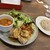 ヒルズカフェ スペース - 料理写真:週替わりプレート、鶏肉のソテー粒マスタードがいい感じで効いていました。