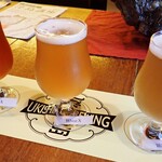 浮島ブルーイング - 右から　浮島ヴァイツェン、中村渠Wheat X、浮島 IPA