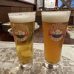 長濱浪漫ビール - 淡海ピルスナー(左)と長浜エール(右)