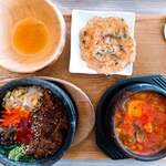 韓美膳 - 牛カルビ石焼ビビンバとスンドゥブのチヂミセット