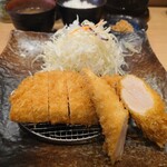 Tonkatsu Tooyama - ロースかつ、ささみかつ(1本)、ご飯セット