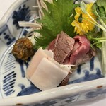 旅館 すぎもと - 馬刺し　タテガミは唐辛子味噌で