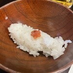 旅館 すぎもと - 伊那産白米に紀州南高梅を添えて