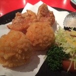 ビールに合うエビ団子と鶏唐揚げ