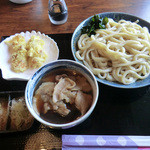 七福 - 肉汁うどん(750円)+ちくわ天(100円)_2014-02-14