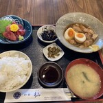 和食 杣 - 豚の角煮とマグロブツ定食