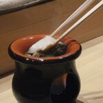 鮨 つきうだ - 鮑の肝でしゃぶしゃぶ