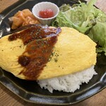 バナナカフェ - オムレツハンバーグプレート