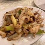 金燕楼 - イカとセロリの青唐辛子炒め