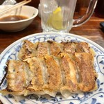 テムジン - 完食した酢もつ（右）と、焼立て一口餃子！！