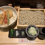 蕎麦きり みよた - 天然車海老と旬野菜天丼セット