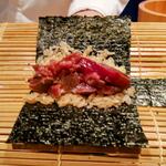 鮨 おにかい×2 - マグロは青森「尻労」より。（地元さんじゃなきゃ読めなかろう。私は読めるようになったぜぃ（笑））本州最北端、大間岬のすぐ近くね。