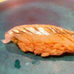 鮨 おにかい×2 - 宮城産の塩締めサヨリちゃん。見た目も味も透き通った、蕩ける美味さ。(*´ω`*)思いっきりサヨリ丼とかにしてかっ喰らってやりたい衝動に駆られてみたり（笑）