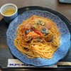 洋麺屋 五右衛門 - トマトとにんにくのスパゲッティー大盛り ¥1,100+¥120-