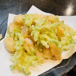 茅場町 長寿庵 - 小海老かき揚げ（ばら天）