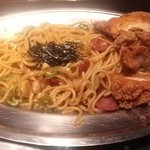 Naporino Dendou - スパゲティ和風＋唐揚げ